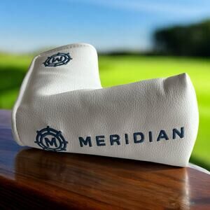 Meridian White Blue Blade Putter Golf Club Head Cover Headcover Magnetic Golfing